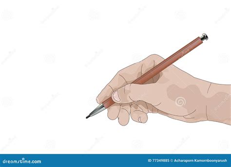 Hand with Pencil Writing Something Stock Vector - Illustration of ...