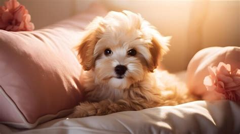 Premium Photo | Maltipoo dog a hybrid of Maltese and Poodle is ...