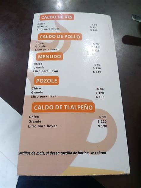 Carta de Aldos Cafeteria, Matamoros