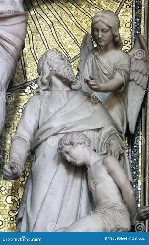 Abraham Sacrificing Isaac, Altar of the Holy Cross in Zagreb Cathedral Stock Photo - Image of ...