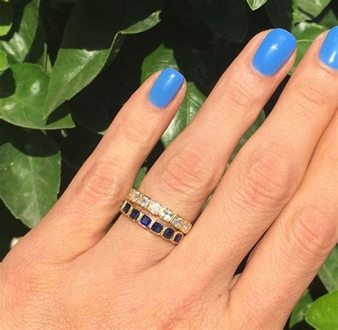 Blue Sapphire Ring September Ring Half Eternity Ring - Etsy