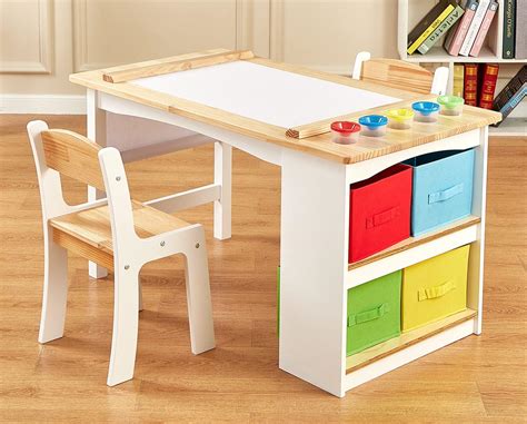 amazoncom costzon kids art table  chair set wooden drawing