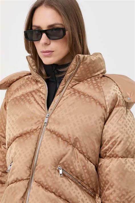 BOSS kurtka damska kolor beżowy zimowa oversize | Answear.com