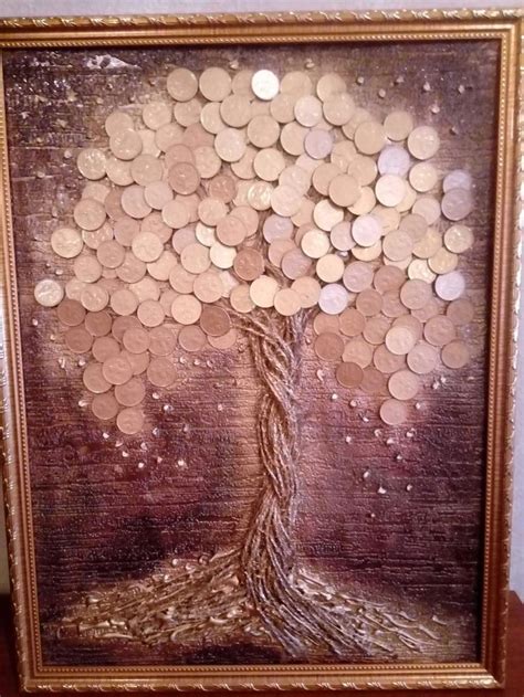 Денежное дерево | Coin art, Coin crafts, Diy arts and crafts