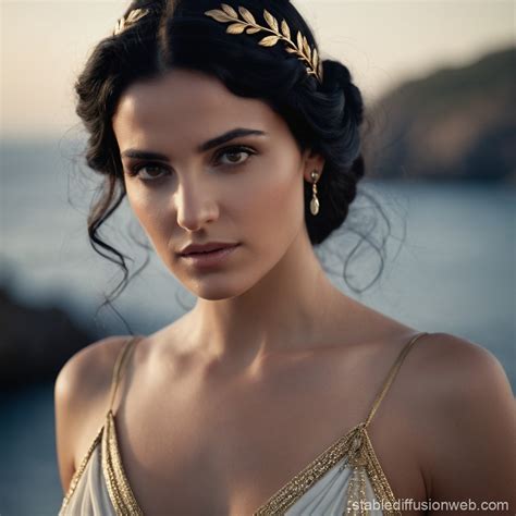 Greek Goddess with Black Hair Image | Stable Diffusion Online