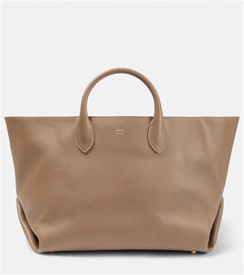 Khaite Amelia Medium Leather Tote Bag In Taupe | ModeSens