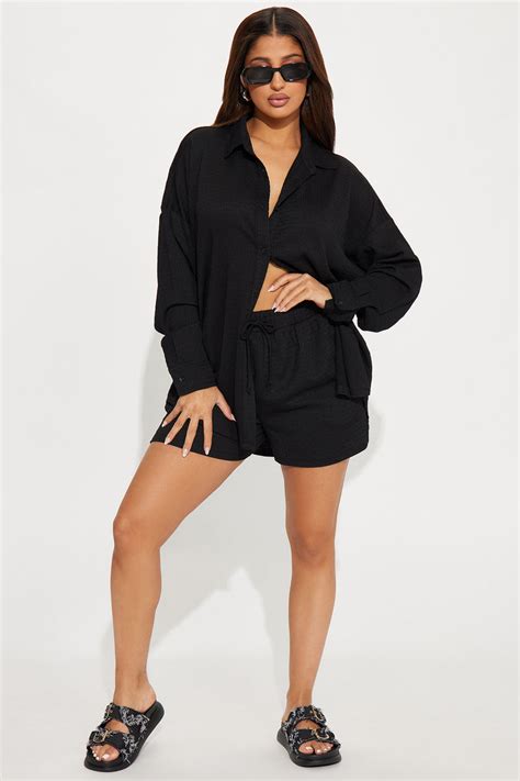Bethany Textured Short Set - Black | Fashion Nova, Matching Sets ...