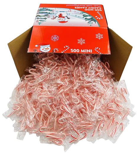 Real Peppermint Mini Candy Canes - 520 Count Bulk Pack for Holidays and