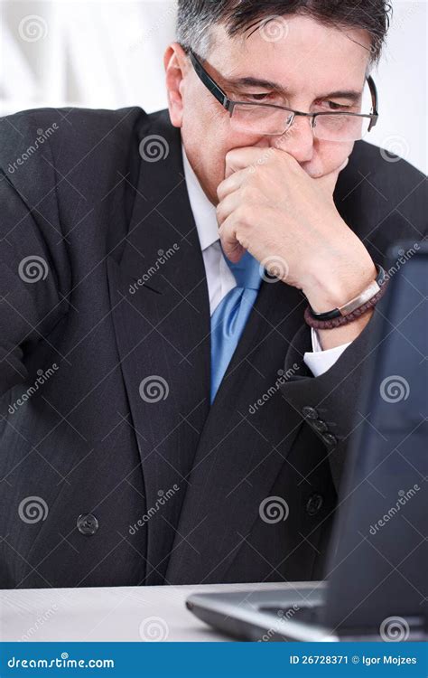 Upset Senior Businessman Working Stock Image - Image of business ...