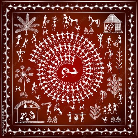 warli tribal art stock vector adobe stock