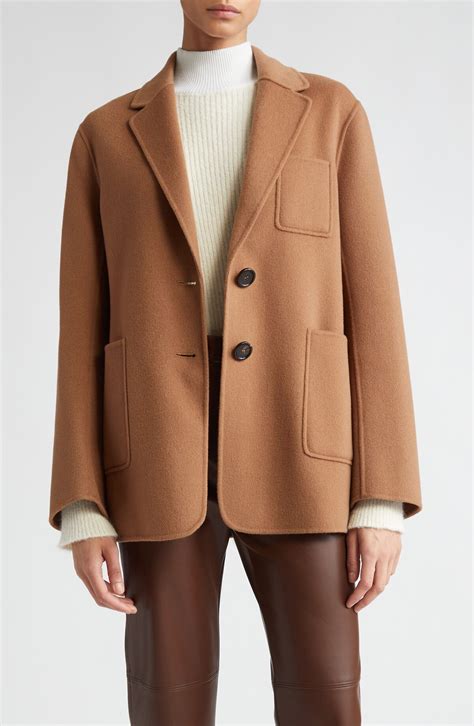 Max Mara Angela Relaxed Double Face Wool Blazer In Caramel - 50% Off ...