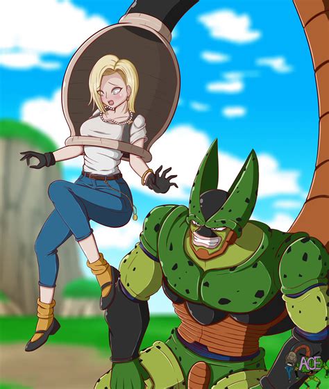 Android 18 Absorbed By Cell
