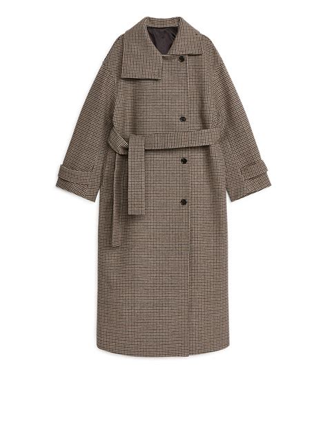 Oversized Wool Coat - Beige/Brown - ARKET
