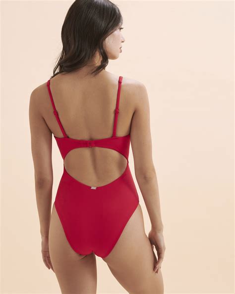 TROPIK Bright Red Plunge One-piece Swimsuit - Bright Red | Bikini Village
