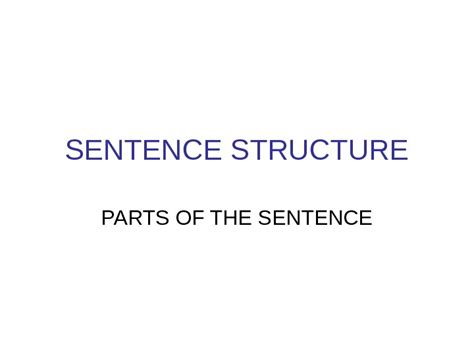 Презентация parts of the sentence