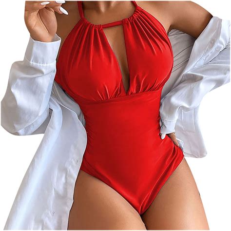 hoksml Women's One-Piece Swimsuits，Women's One-Piece Padded Plus Size