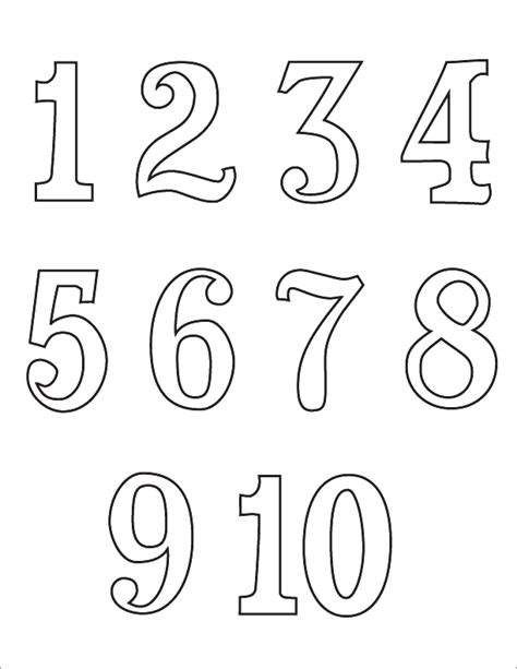 Vintage Typography Numbers 1 to 10 Decorative Design Clipart PNG | PNG All