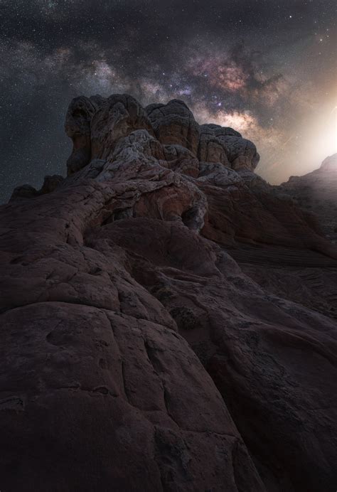 Alien looking rock formations under the Milky Way core - White Pocket