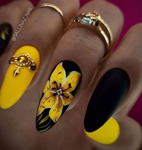 Pin by Wiola on Moje inspiracje | Yellow nail art, Nail art designs ...
