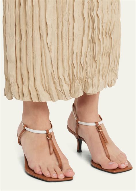 Toteme Bicolor Kitten-Heel Leather Sandals - Bergdorf Goodman