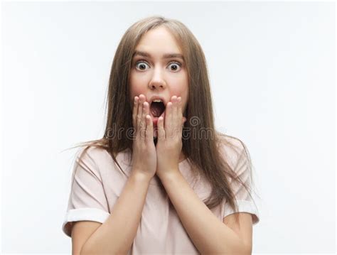 Beautiful Girl Surprised and Shocked Looks on You. Stock Photo - Image ...