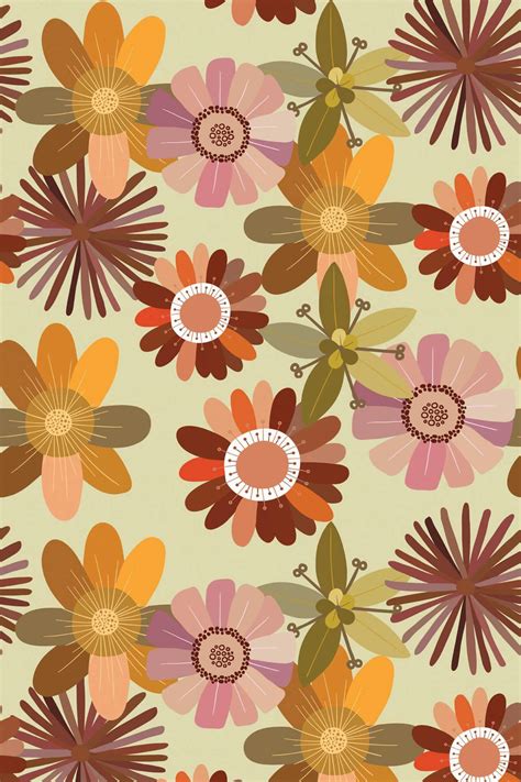 Boho floral Peel and Stick Wallpaper or Non-pasted