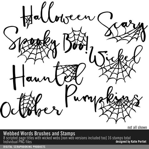 Webbed Words Brushes and Stamps | Digital Art