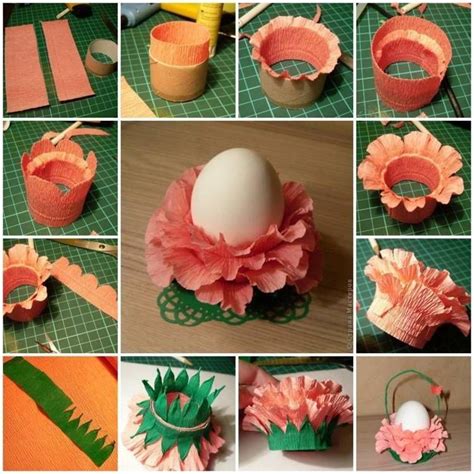 Eierbecher aus Krepppapier - Idee und Anleitung | Самодельные украшения ...