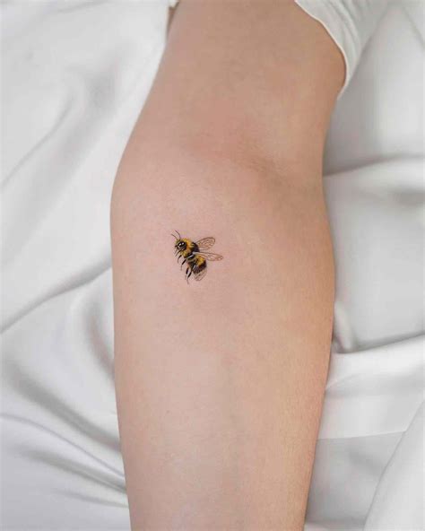minimal bee tattoo 5