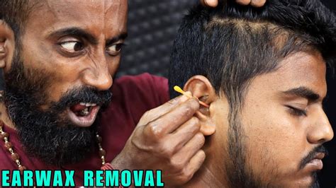 asmr ear cleaning  earbuds massive earwax removal ear fingering