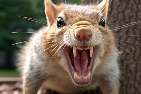squirrel baring  teeth premium ai generated image