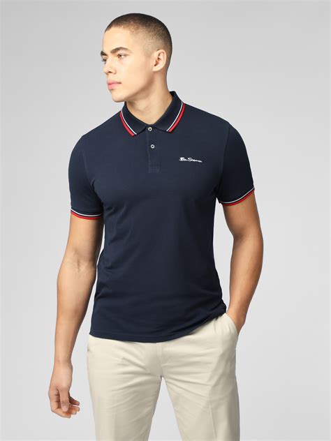 Men's Navy Signature Cotton Polo Shirt | Ben Sherman | Est 1963