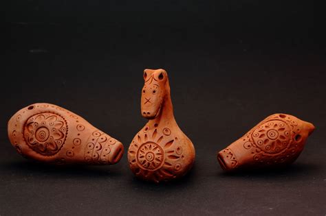 Свистульки, детские, игрушки, глиняные, керамика, лошадка, орнамент ...