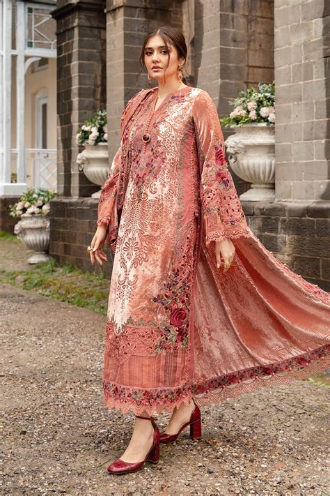3 Piece Unstitched Embroidered Palachi Suit | DL-1206 – Maria.B
