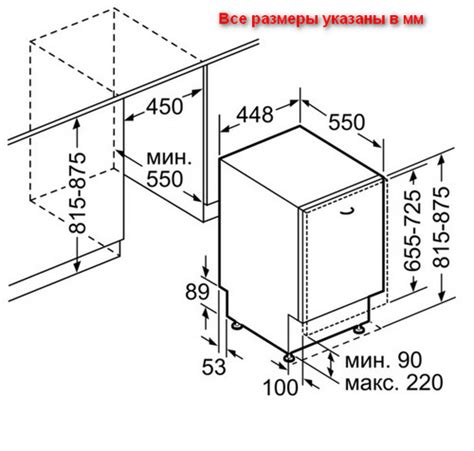 Габариты встраиваемой духовки