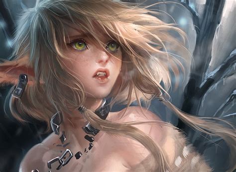 HD wallpaper: blonde, dark, elf, elves, fantasy, girls, glance ...