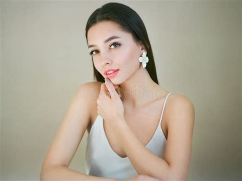 Portrait Beautiful Young Woman with Clean Fresh Skin Stock Image ...