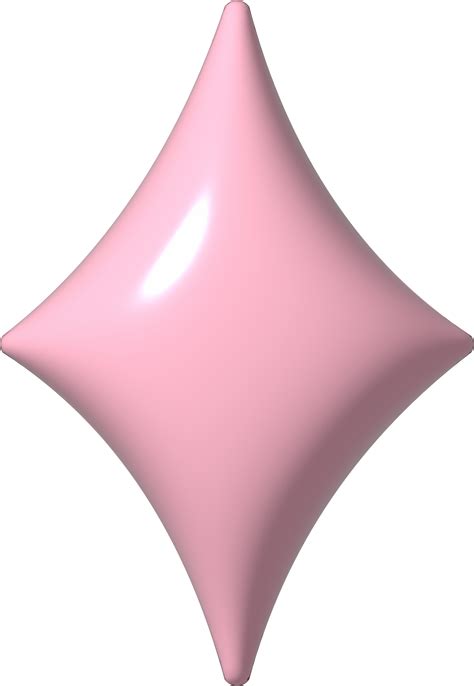 3D pink star sparkle icon. Holiday element sparkles symbols. Magic