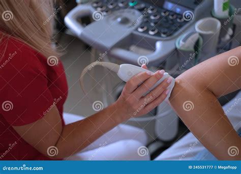 Patient Comes To Treat Muscle Pain To Professional Doctor Stock Image ...