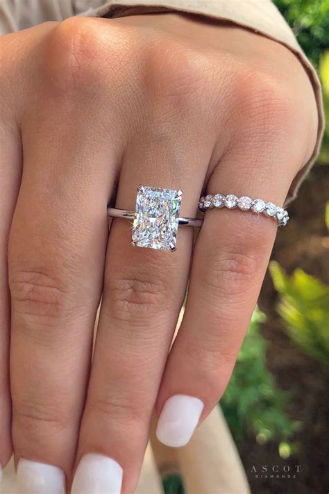 perfect ct radiant diamond solitaire engagement ring  ascot diamonds