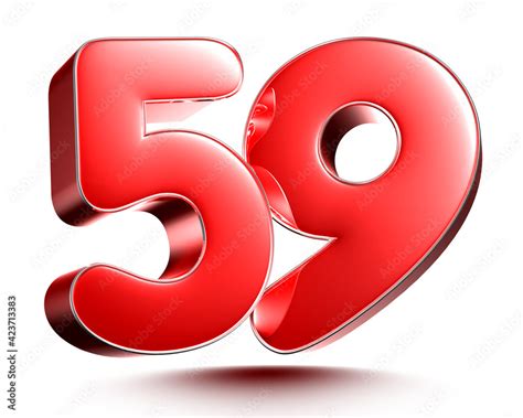 red numbers  isolated  white background illustration  rendering
