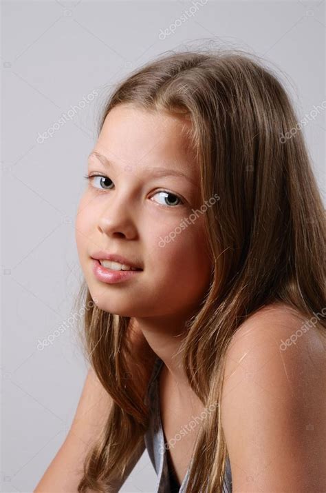 portrait   preteen girl stock photo  olegmit