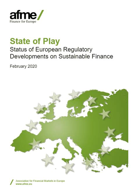 status  european regulatory developments  sustainable finance afme