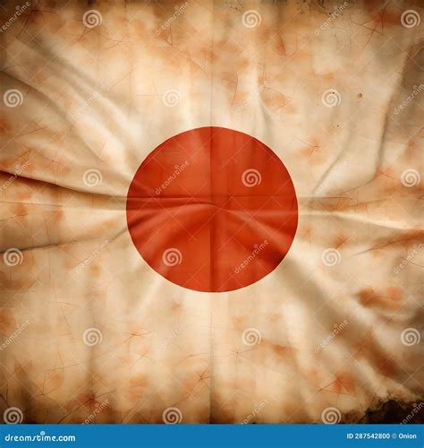 Vintage Faded Japan Flag - Ai Generated Image Stock Illustration