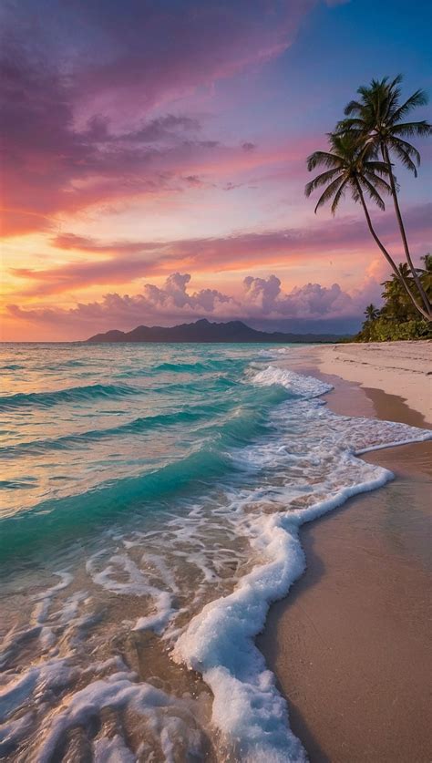 Serene Tropical Beach Bliss: Sunset Paradise Awaits | Pretty landscapes