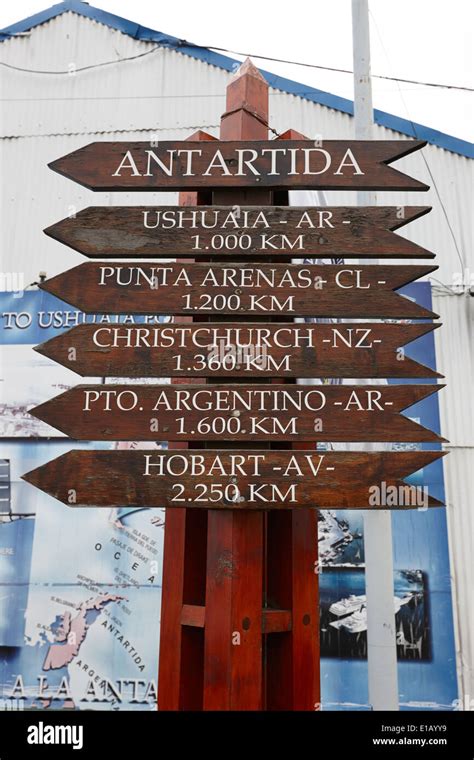 distance markers for various points from antarctica Ushuaia Argentina ...