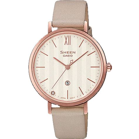 SHE-4539CGL-7A | SHEEN | Đồng Hồ Casio | Nữ | Dây Da | Kính Sapphire ...
