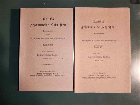 Kant's gesammelte Schriften, Band XXI-XXII, Walter de Gruyter & Co ...