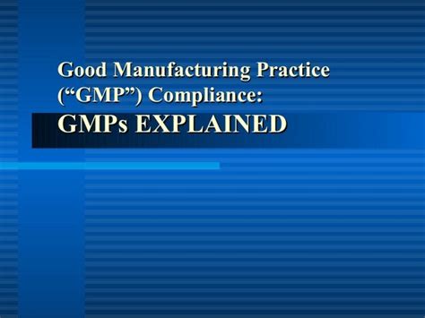 Gmp compliance