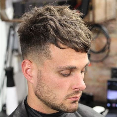 Long Fringe with Fade and Edge Up | Long hair styles men, Mid fade ...